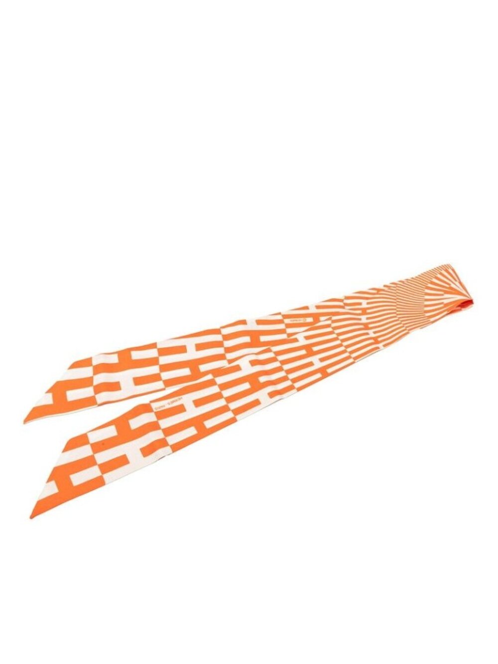 Hermes Twilly Op'h Scarf Orange Silk